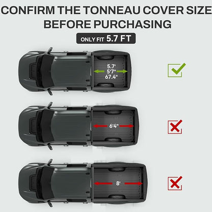 AUTOSAVER88 FRP Hard Tri-fold Truck Bed Tonneau Cover Fits for Dodge Ram 1500 2009-2026 (Classic & New) 5.7ft Bed Without Rambox