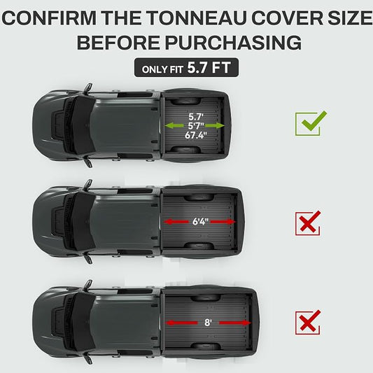 AUTOSAVER88 FRP Hard Tri-fold Truck Bed Tonneau Cover Fits for Dodge Ram 1500 2009-2026 (Classic & New) 5.7ft Bed Without Rambox