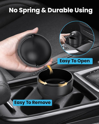 Mini Car Trash Can Cupholder with Lid for Women Cute Looking, 520ML Small Car Garbage Can for Cup Holder Side Door Storage Solid Liquid Waste Without Leakage