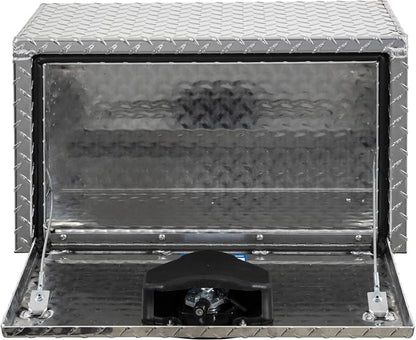Buyers Products 1705148 Diamond Tread Aluminum Underbody Truck Tool Box, 14 x 12 x 16, Made in USA, .100 in. Thick, Corrosion-Resistant, Locking Compression Latch – Secure Storage for Work Trucks