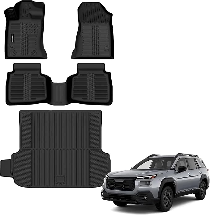 Auxko All Weather Floor Mats Cargo Mat for Subaru Outback 2026 All Season TPE Accessories Guard Odorless Anti-Slip Floor Liners Trunk Mat for Subaru Outback 2026