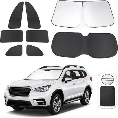 TINGLU Window Shades for Subaru Ascent Touring 2019-2026 Accessories Car Side Full Windows Rear Triangular Windshield Sun Shade Sun UV Rays & Privacy Protection for Camping,Napping,and Relaxing 8PCS