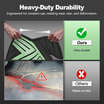 Floor Mats Fit for Honda CR-V 2026 2025 2024 2023 (Gasoline & Hybrid), All Weather Custom Fit Heavy Duty Anti-Slip Car Mats for CRV, 1st & 2nd Row Black & Green