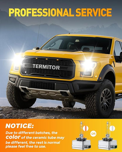 Termitor 2026 D3S HID Bulbs, 6000K Cool White, 800% Ultra-Bright, 6-Year Long Lifespan & Durable Performance, 35W 66340 42403 42302 Xenon Bulb Replacement, Pack of 2