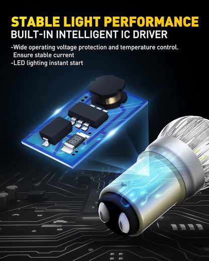 AUXITO 1157 LED Bulb White, 400% Brighter 1:1 Size, 7528 2057 2357 BAY15D LED Lights for Reverse Backup light, Tail Light, Brake Signal Light, DRL, Pack of 2