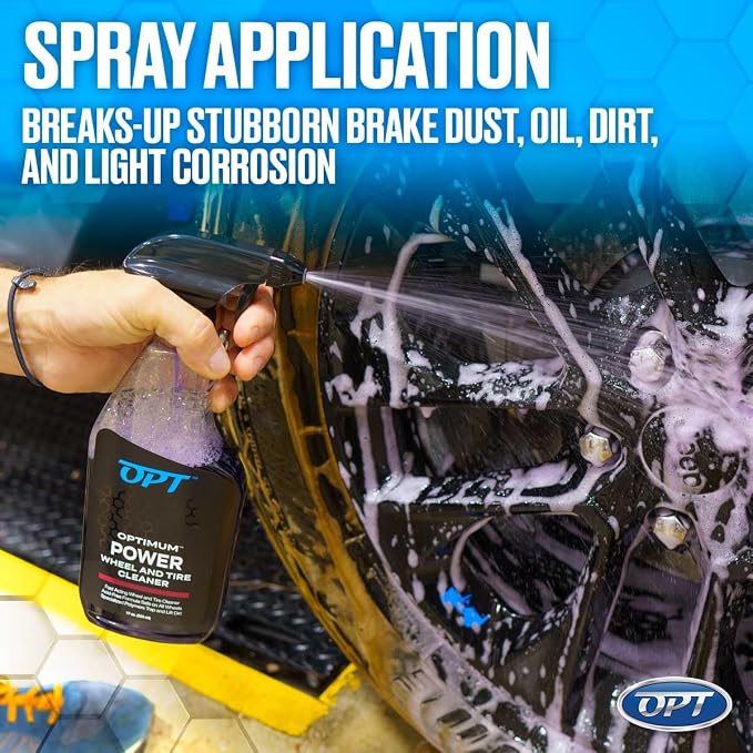Optimum Power Wheel and Tire Cleaner - Acid-Free, Wheel Cleaning Spray Formula - Safe on All Wheel and Tire Types (1 Gallon)