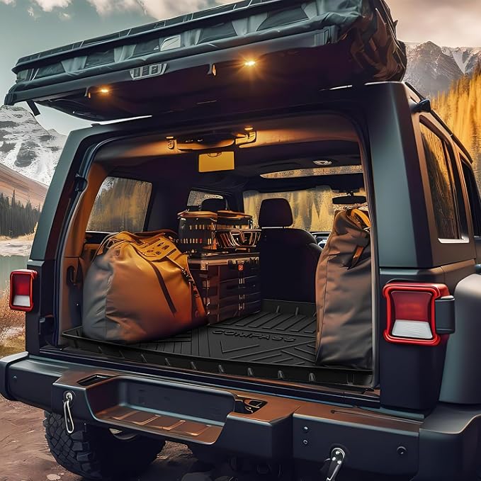 Nilight Cargo Mats for Jeep Compass 2017 2018 2019 2020 2021 2022 2023 2024 2025,All Weather Protection Heavy Duty Cargo Liners
