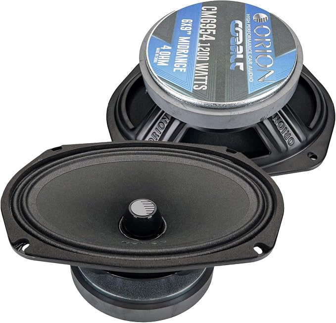 ORION Cobalt CM6954 High Efficiency 6x9 Mid-Range Bullet Loudspeakers, 1200W Max Power, 300W RMS, 4 Ohm, 1.5" Voice Coil - Pro Car Audio Stereo, Midrange Speakers (Pair)