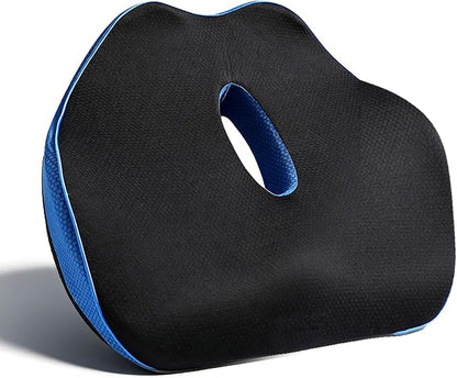 Seat Cushion for Tailbone Pain Relief, Memory Foam Seat Chair Cushion, Cushions Pad Pillow for Office, Car Seat, Airplane, for Long Sitting (Navy)