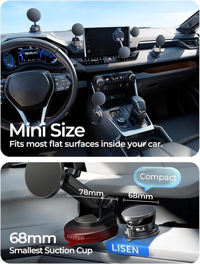 LISEN for 15W Magsafe Car Mount Charger, Magnetic Phone Holders for Your Car, Magnetic Wireless Car Charger, Suction Phone Mount for Car Accessories, Car Mount for iPhone 17 Pro Max 16 15 14 13 12 | [Lever Lock & Easiest Mount] Magsafe Car Mount Charge...