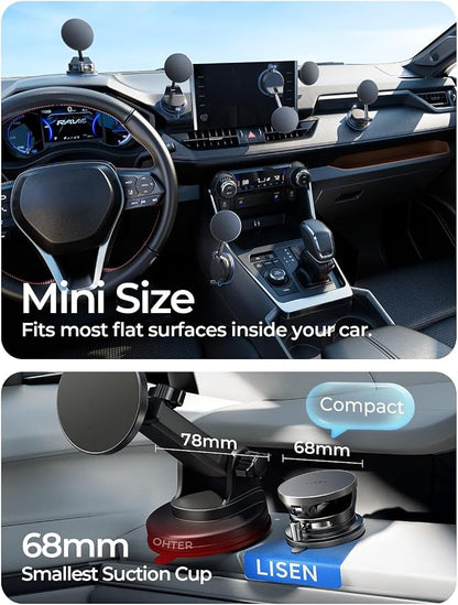 LISEN for 15W Magsafe Car Mount Charger 2 Pack, Magnetic Phone Holders for Your Car, Magnetic Wireless Car Charger, Suction Phone Mount for Car Accessories for iPhone 17 Pro Max 16 15 14 13 12