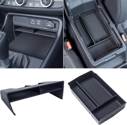 PIMCAR 2PCS Center Console Organizer and Armrest Tray for Honda CRV 2026 2025 2024 2023 CR-V Hybrid Accessories ABS Plastic Material Insert Divider Storage Box
