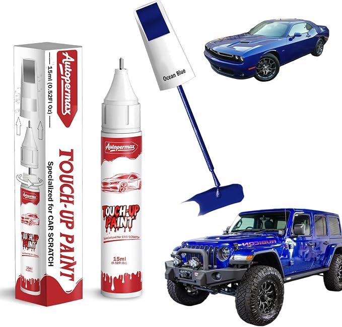 PBM/SBM Ocean Blue Car Touch Up Paint for Jeep, Color Accurate Two-In-One Car Paint Scratch Repair Pen, Professional Scratch Remover for Vehicles Chips and Nicks Scuff