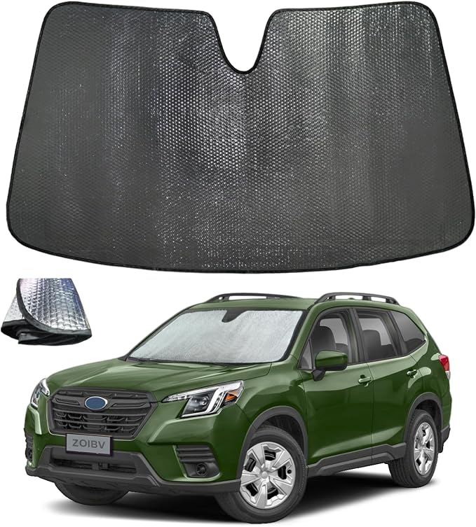 Car Windshield Sun Shade for Subaru Forester 2019-2024 Front Window Sunshade Sun Visor Protection Cover Accessories -5-Layer Bubble Foldable Thicken Blocks Heat & UV Rays Keep Car Cooler