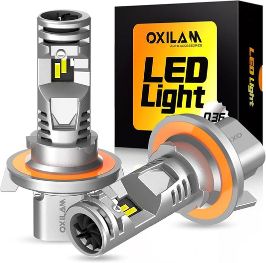 OXILAM H13 LED Bulb, 9008 Bulbs, 900% Ultra-Bright, 5 Min Quick Install, 50000H Lifespan, No Flicker, 99% Compatibility