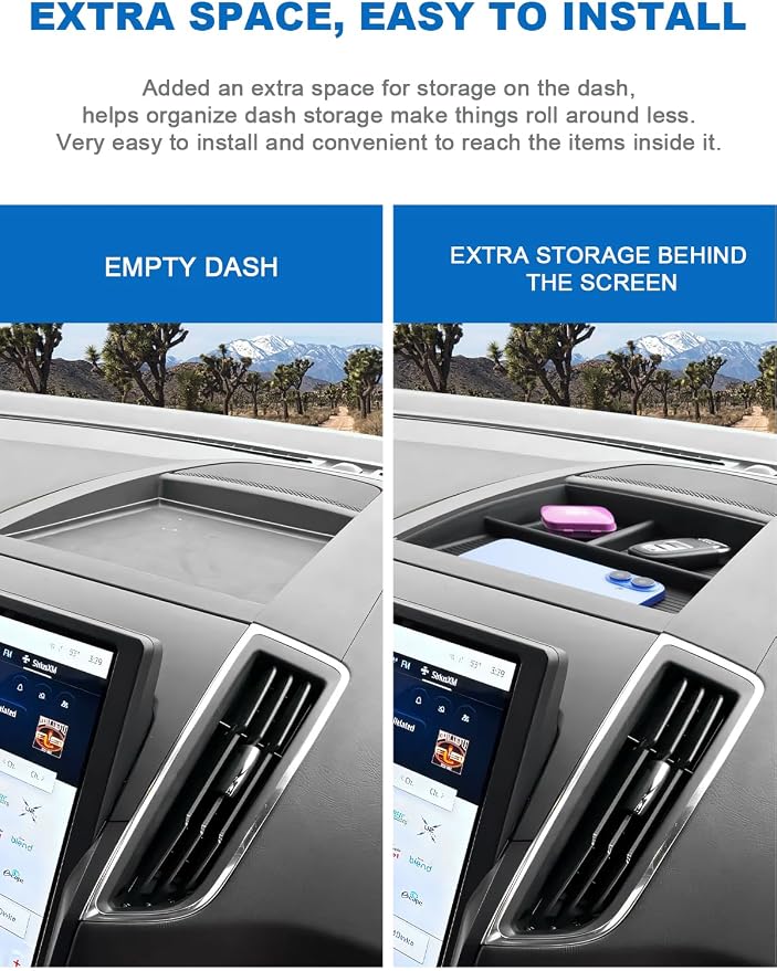 CDEFG for 2021-2024 Edge Center Console Organizer for 2021-2024 Edge Accessories Dashboard Storage Tray Dash Screen Storage Box