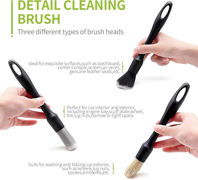 7pcs Car Detailing Brush Kit , Drill Brush Attachments Set, Soft Bristle Car Detailing Cleaning Brushes, Wire Brush Set for Wheel Tire Cleaning, Washing & Cleaning for Wheels, Vehicles & Auto Interior