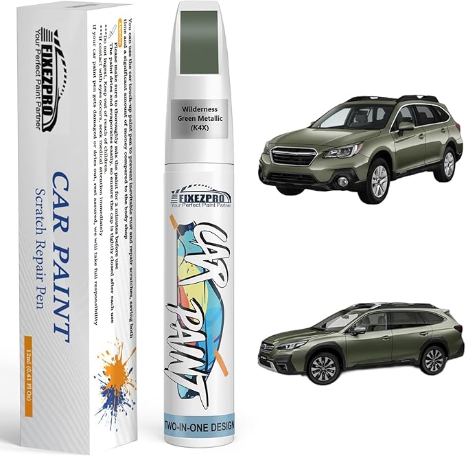 K4X Wilderness Green Metallic Touch Up Paint for Subaru, Color Exact Match Paint Scratch Repair Remover Pen Kit Quick & Easy Fix Vehicle Chips and Automotive Nicks Scuff