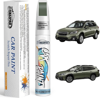 K4X Wilderness Green Metallic Touch Up Paint for Subaru, Color Exact Match Paint Scratch Repair Remover Pen Kit Quick & Easy Fix Vehicle Chips and Automotive Nicks Scuff