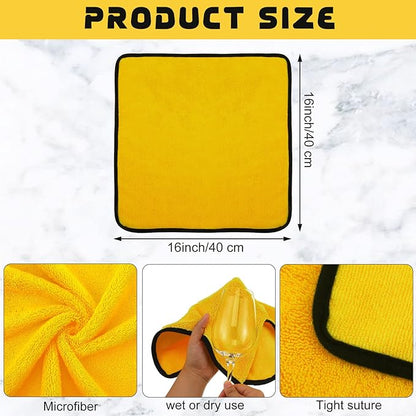 Tallew 120 Pcs Yellow Microfiber Towels: 16"x16" Microfiber Drying Towels Bulk Micro Fiber Car Cleaning Cloth for Cars Drying Washing Polishing Cleaning Household Supplies