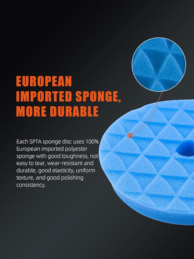 Polishing Pads, 5Pc 6 Inch 150mm Orbital Buffer Polisher Pads and 1Pc Microfiber Buffing Pads, Foam Polish Pad for Compounding, Polishing and Waxing, for 6''/150mm Backing Plate Car Polisher -TPPMIX