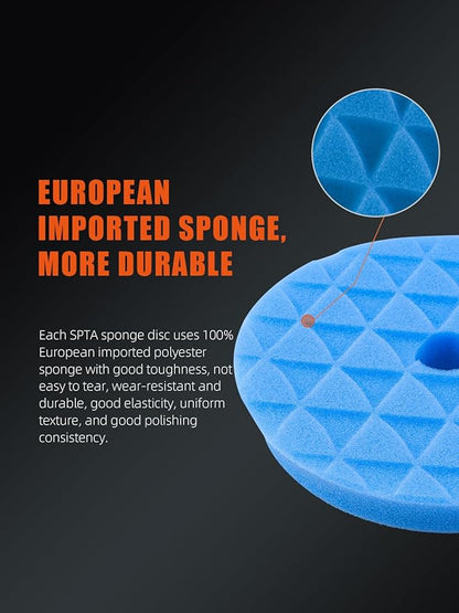Polishing Pads, 5Pc 5 Inch 125mm Orbital Buffer Polisher Pads and 1Pc Microfiber Buffing Pads, Foam Polish Pad for Compounding, Polishing and Waxing, for 5''/125mm Backing Plate Car Polisher -TPP5MIX