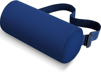 CushZone Lumbar Roll Support Pillow for Office Chair, Car, Gaming Chair, Memory Foam Back Cushion with Washable Cover for Relieving Back Pain & Improving Posture,Blue