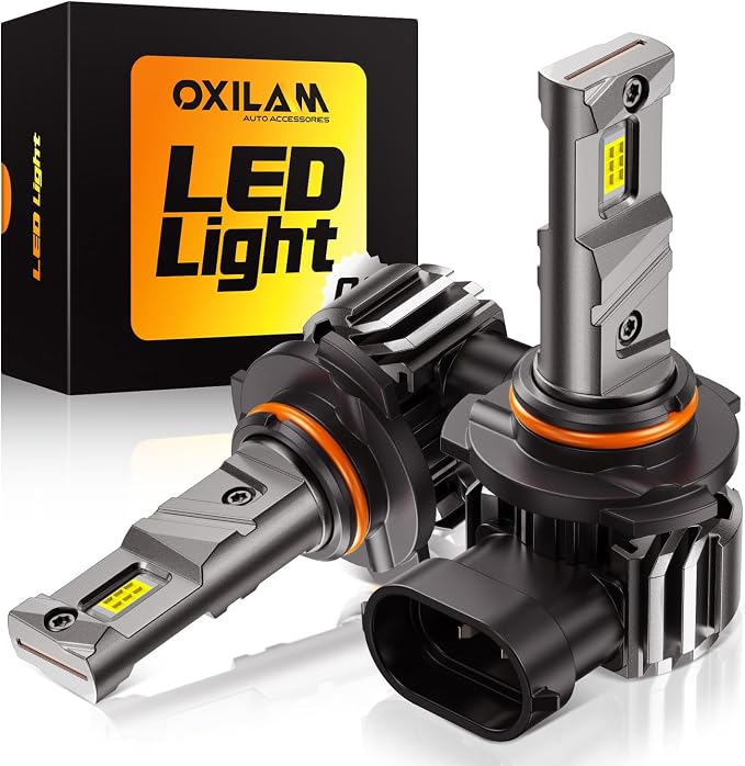 OXILAM 9006 Fog Light Bulbs - 900% Brighter Output, 6500K White, 60000H Lifespan, No Flicker, HB4 LED Light Compatible with Cars Trucks SUVs, Pack of 2