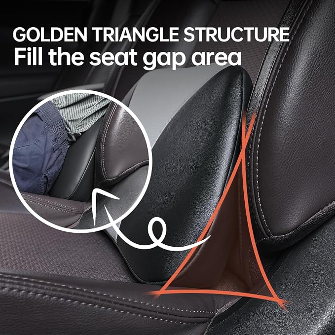 1p Memory Foam Lumbar Support Pillow for car Lower Back Pain Relief - Back Cushion for Driving, Chair Support for Car-Office Chair（Black&Grey）
