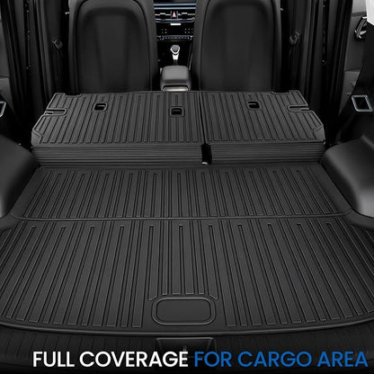 Floor Mats Set for 2024-2026 Kia Seltos Without Subwoofer, All Weather TPE Floor Liners Trunk Mat Cargo Liner with Backrest Mat Accessories