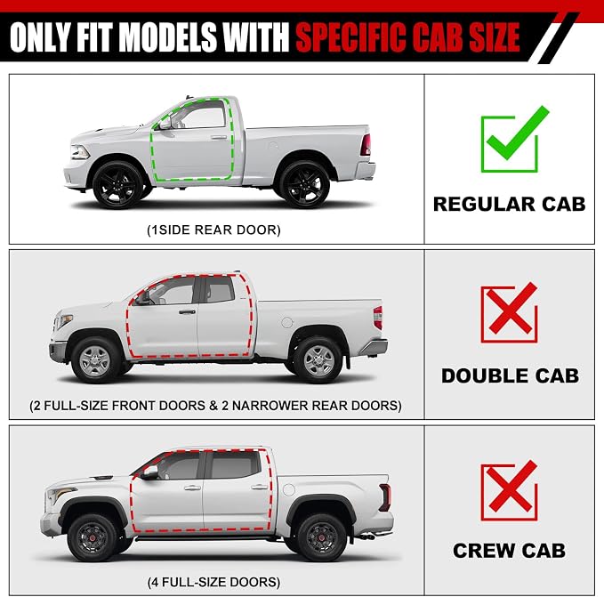 6 Inch Side Steps Running Boards; Compatible with 2019-2026 Chevy Silverado/GMC Sierra 1500, 2500, 3500 Regular/Standard/Single Cab Truck; Stainless Steel, Plastic; OE Style