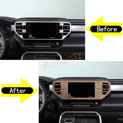 Aunginsy Center Console Air Outlet Trim Cover Compatible with Toyota Tundra/Sequoia 2022-2026, Air Conditioner A/C Vent Panel Large Frame Decorative Cover Protector ABS Accessories, for 8-inch Screen