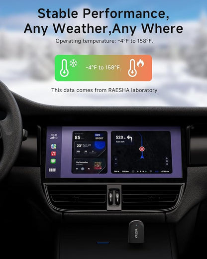 RAESHA Wireless CarPlay Adapter – Mini 2 in 1 Wireless CarPlay Adapter for Both Apple CarPlay and Android Auto – Easy Installation, Clutter-Free, and Seamless Control with Ultra-Fast Connection