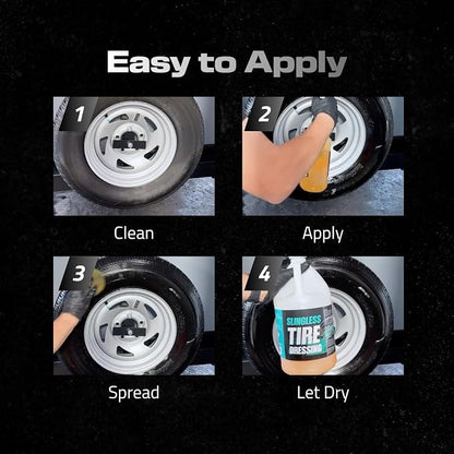 Briggs Slingless Tire Dressing – High Gloss Tire Shine Spray, Sling-Free Wet Look Finish for Tires, Rubber Moldings & Exterior Trim, Solvent-Based Formula – 128oz