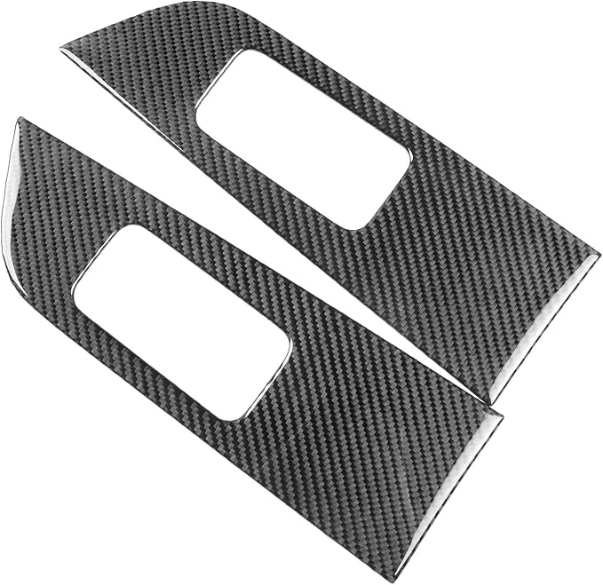Premium Carbon Fiber Compatible with Ford Edge 2011-2014 2012 2013 SEL/Limited/SE/Sport Accessories Car Rear Door Handle Panel Cover Interior Trim Sticker Decal Black 2PCS