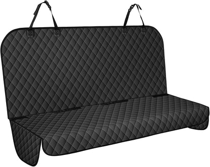 NECKORY Backseat Cover for Dogs, Waterproof and Non-Slip Pet Bench Seat Covers, Car Seat Protector for Back Seat, Universal Size Rear Car Seat Cover Fits Cars, Trucks and SUVs, M-Black
