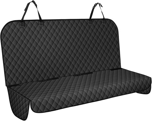 NECKORY Backseat Cover for Dogs, Waterproof and Non-Slip Pet Bench Seat Covers, Car Seat Protector for Back Seat, Universal Size Rear Car Seat Cover Fits Cars, Trucks and SUVs, M-Black