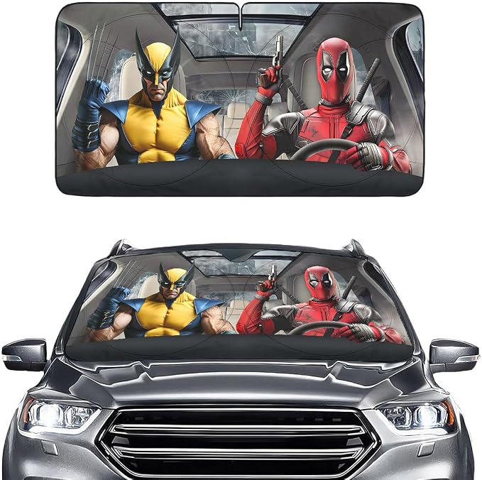 GENANY Funny Couple Movie Windshield Sun Shade for Car SUV Truck (69x35 Inches), Automobile Sunshade, Protector Blocks UV, Car Accessories