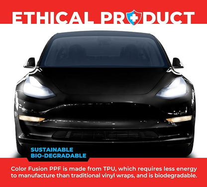 ColorFusion PPF by VViViD, Gloss Piano Black Dry Apply PPF Vinyl Car Wrap Roll 20ft x 5ft