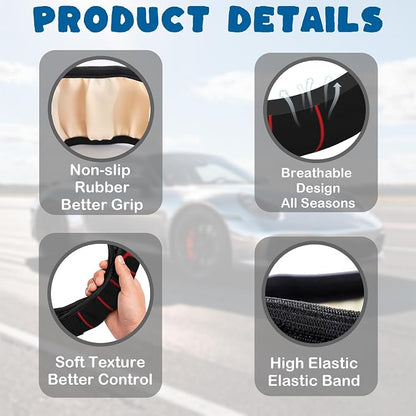 Car Steering Wheel Cover, 14.5"-15" Inch Universal Anti-Slip DurableSteering Wheel Protective Cover, Breathable Auto Interior Decoration Accessories for Sedan SUV Truck (Black Spider Web)
