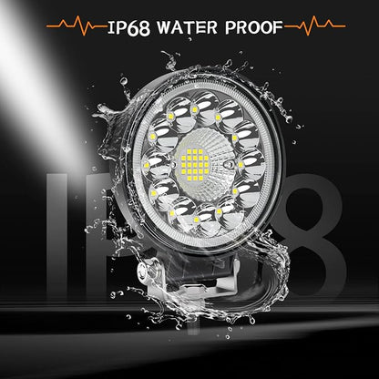 SAN YOUNG Round LED Off Road Lights, 4 Inch 12V 24V LED Tractor Work Lights Pods, 120W 10000lm Offroad Driving Lights for Truck ATV UTV RV OTR Boat Pickup Golf Cart, 10PCS