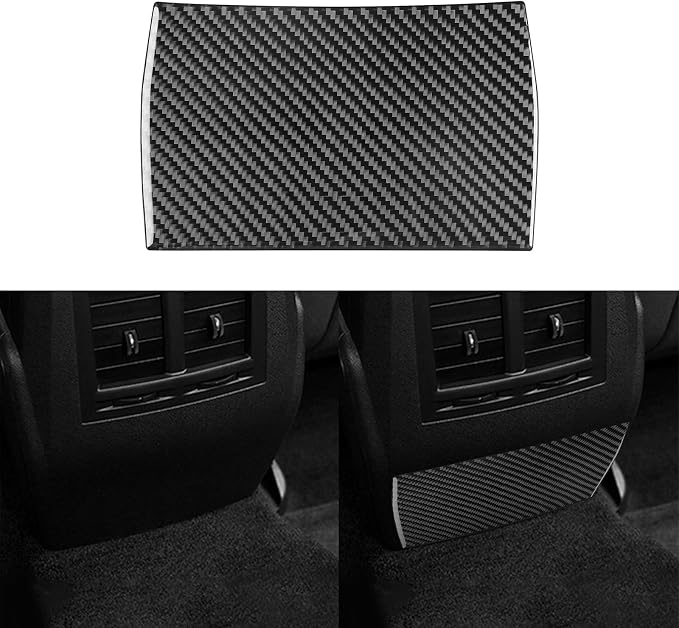 Real Quality Carbon Fiber Trim Car Rear Center Console Bottoms Sticker Decor Compatible with Dodge Charger 2008 2009 2010 Interior Accessories Decal Black