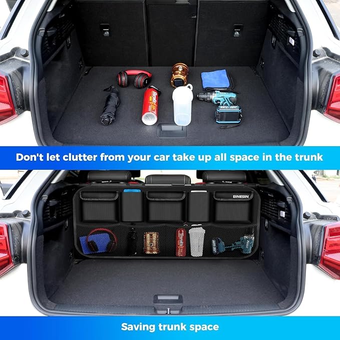 Einesin Car Organizer, Car Organizers and Storage with 9 Pockets, SUV Trunk Organizer for SUV/MPV/Truck, Car Essentials (42 * 10in)