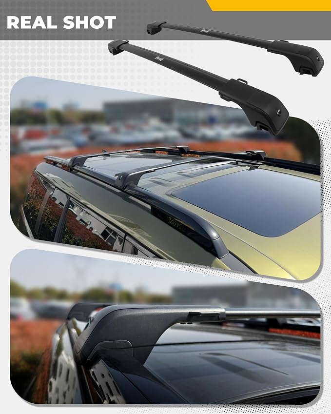 330LBS Lockable Cross Bars Roof Rack Fit for Hyundai Santa Fe 2024-2026 Aluminum Crossbars Cargo Bar Luggage Baggage Carrier Rooftop Accessories, for Storage Bag Kayak Snowboard Canoe Bike