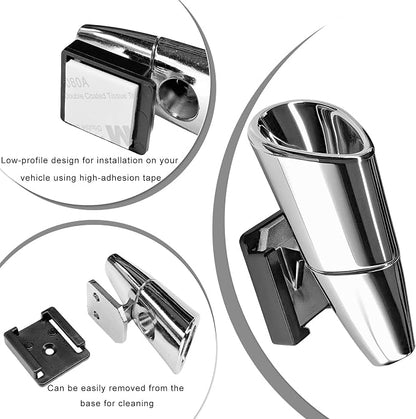 2 PCS Car Deer Whistles, Wind Activated Save Deer Whistle with Double-Sided Tape, Waterproof Car Warning Device Horn Sensor Helps Reduce Accidents and Alert Animals (Silver)