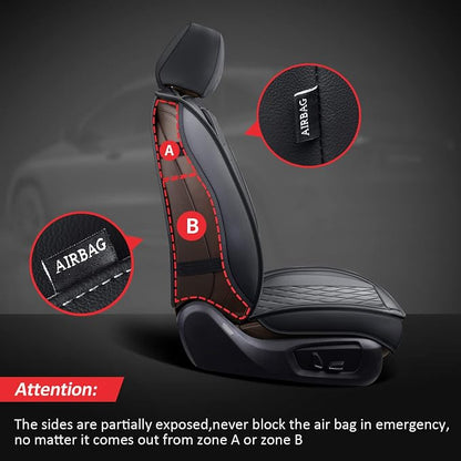 MIROZO Front Seat Covers for Car, Car Seat Covers Black Car Seat Protectors Waterproof Automotive Seat Covers Vehicle Cushion Cover Breathable Fit for Most Sedan, Truck and SUV (Black,2PCS)
