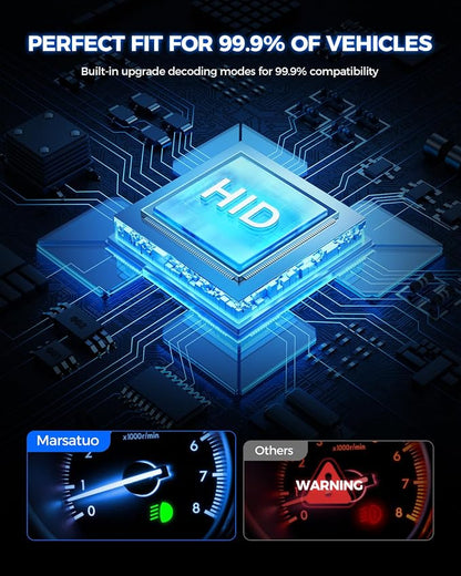 Marsauto D1S HID Bulbs, 6000K White 10X Brighter for 66144 66140 85140 85415 HID Assembly, Plug and Play Fog Light Bulb, Pack of 2