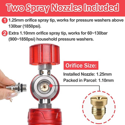 BEAR FORCE Pressure Washer Gun Up to 3000 PSI with Undiluted Mini Foam Cannon Set, 5 Spray Nozzles, Power Washer Spray Gun with 3/8'' Swivel Quick Connect, M22-15mm Connector, Car Wash, Car Detailing