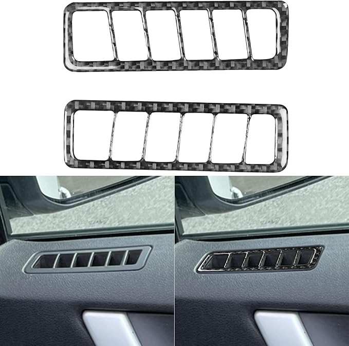 Premium Carbon Fiber Compatible with Ford Edge 2011-2014 2012 2013 SEL/Limited/SE/Sport Accessories Car Inner Door A-Pillar Air Vent Frame Cover Interior Trim Sticker Decal Black 2PCS