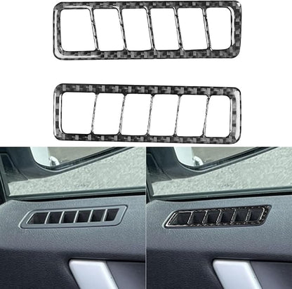 Premium Carbon Fiber Compatible with Ford Edge 2011-2014 2012 2013 SEL/Limited/SE/Sport Accessories Car Inner Door A-Pillar Air Vent Frame Cover Interior Trim Sticker Decal Black 2PCS